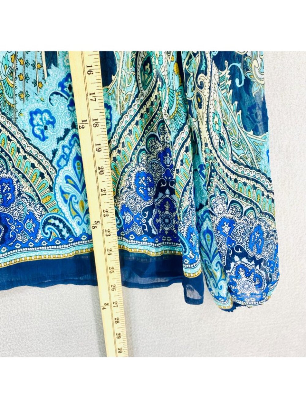 Rose Olive Cottagecore Top Womens L Blue Floral Blouse Lightweight Feminine - Picture 9 of 11
